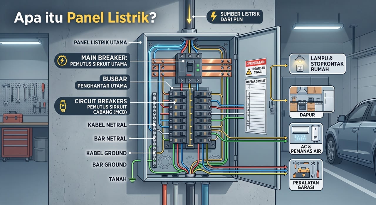 Ilustrasi Bagian Dalam Panel Listrik