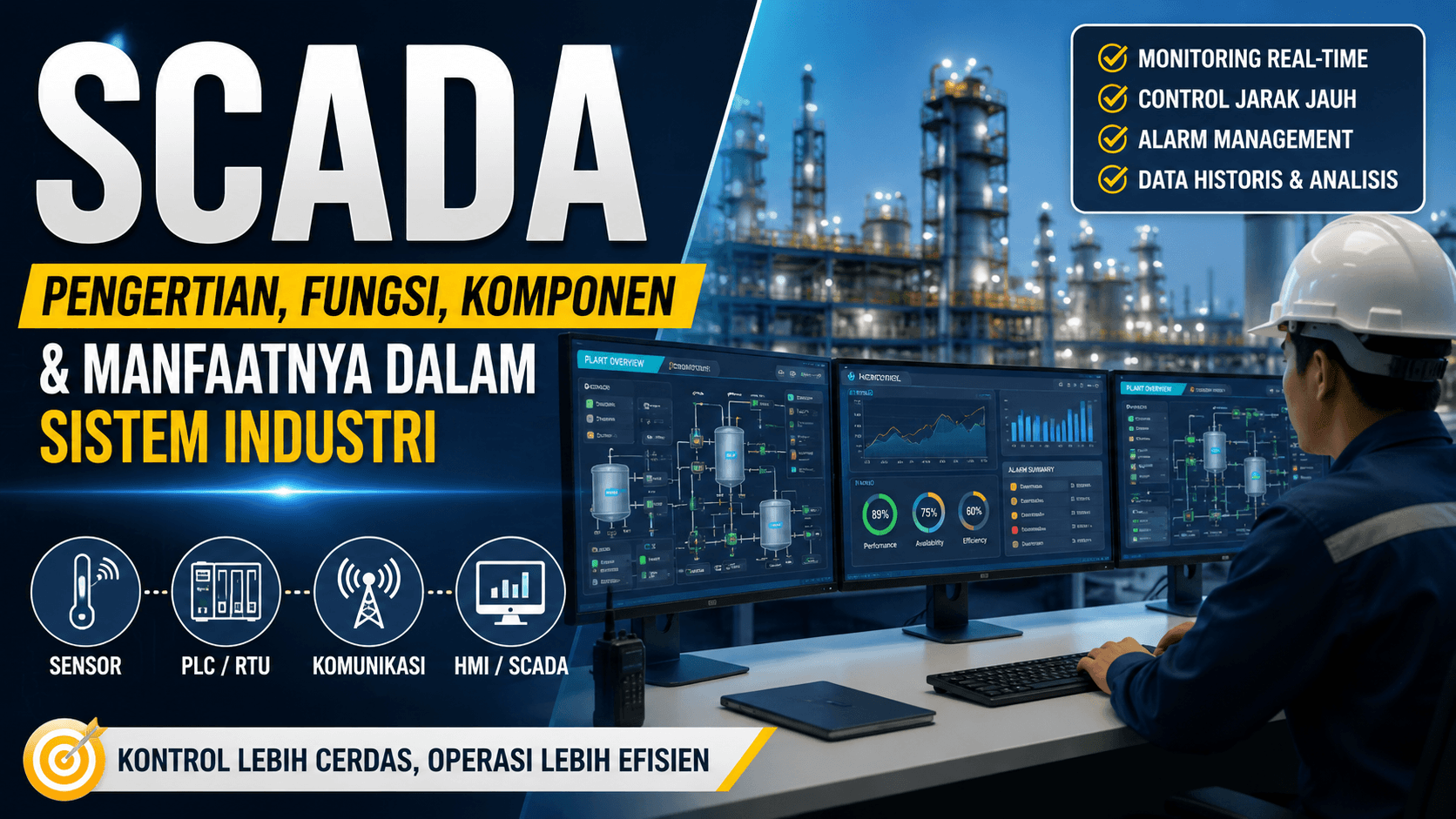 SCADA: Pengertian, Fungsi, Komponen & Manfaat Industri