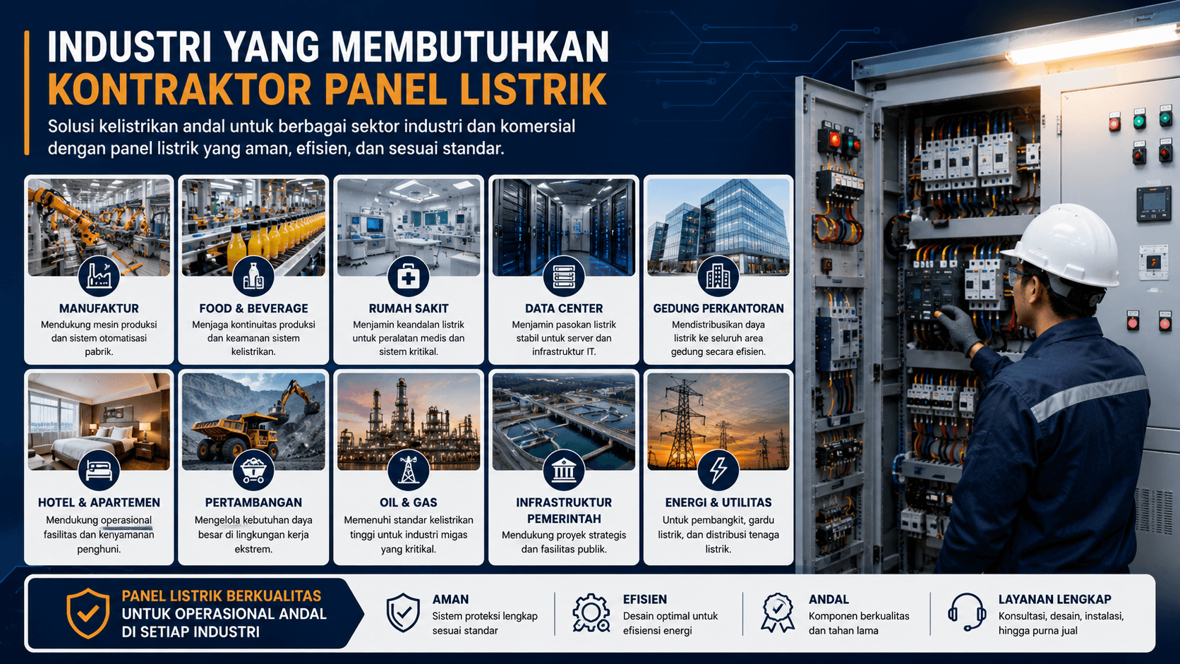 industri yang membutuhkan kontraktor panel listrik