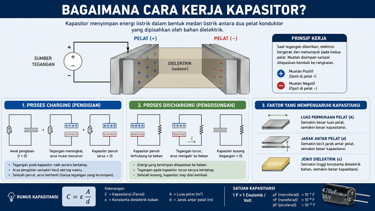 cara kerja kapsitor