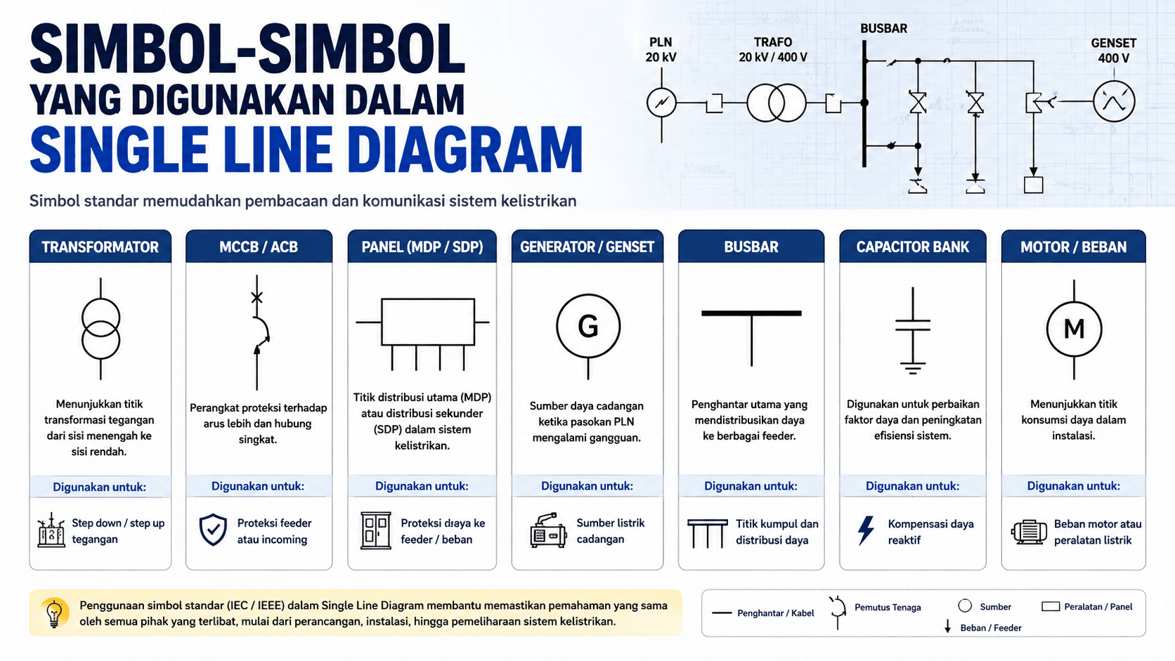 Simbol-Simbol yang Digunakan dalam Single Line Diagram