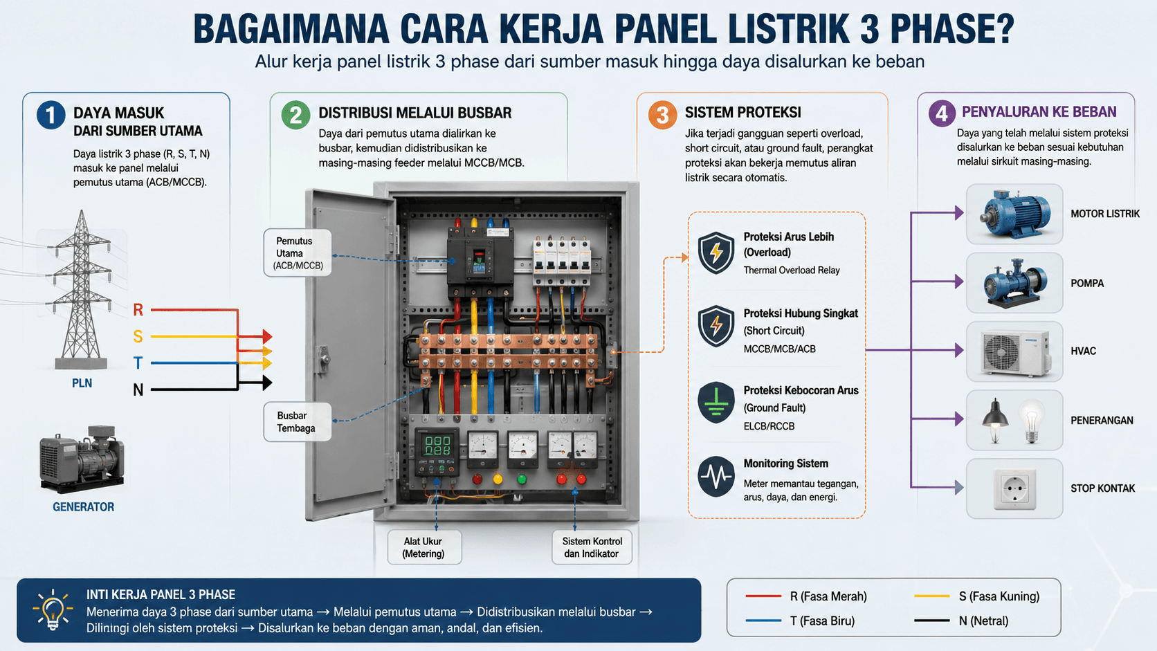 cara kerja panel 3 phase