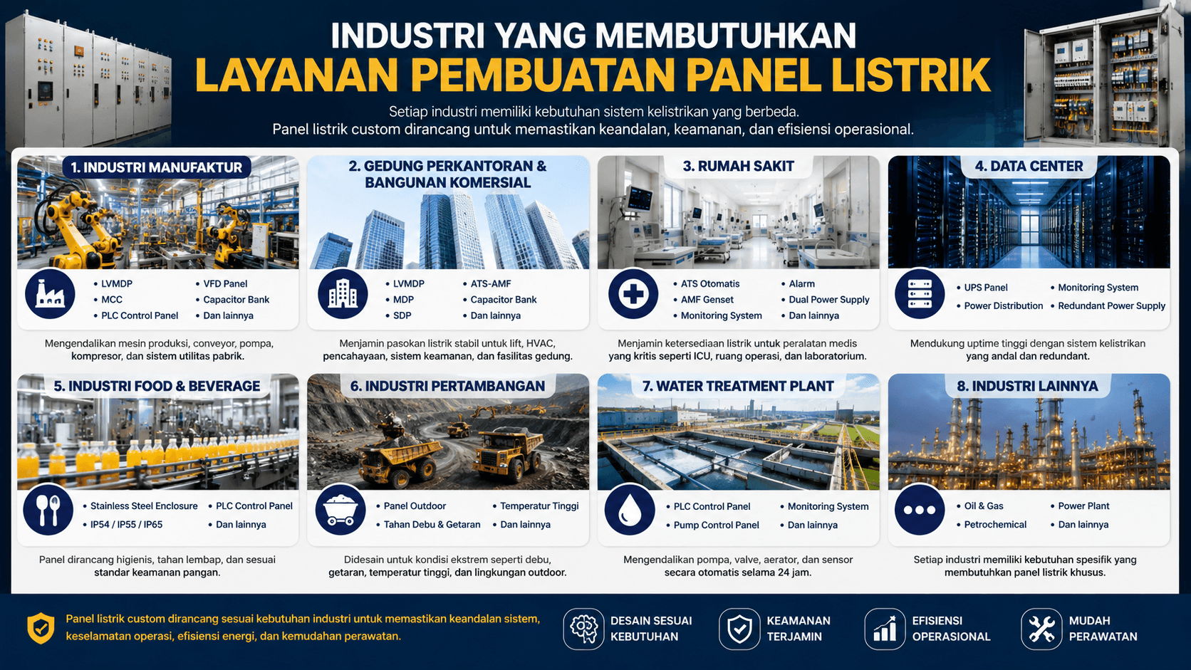 Industri yang Membutuhkan Layanan Pembuatan Panel Listrik