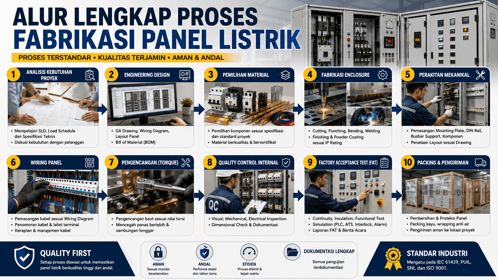 Alur Lengkap Proses Fabrikasi Panel Listrik