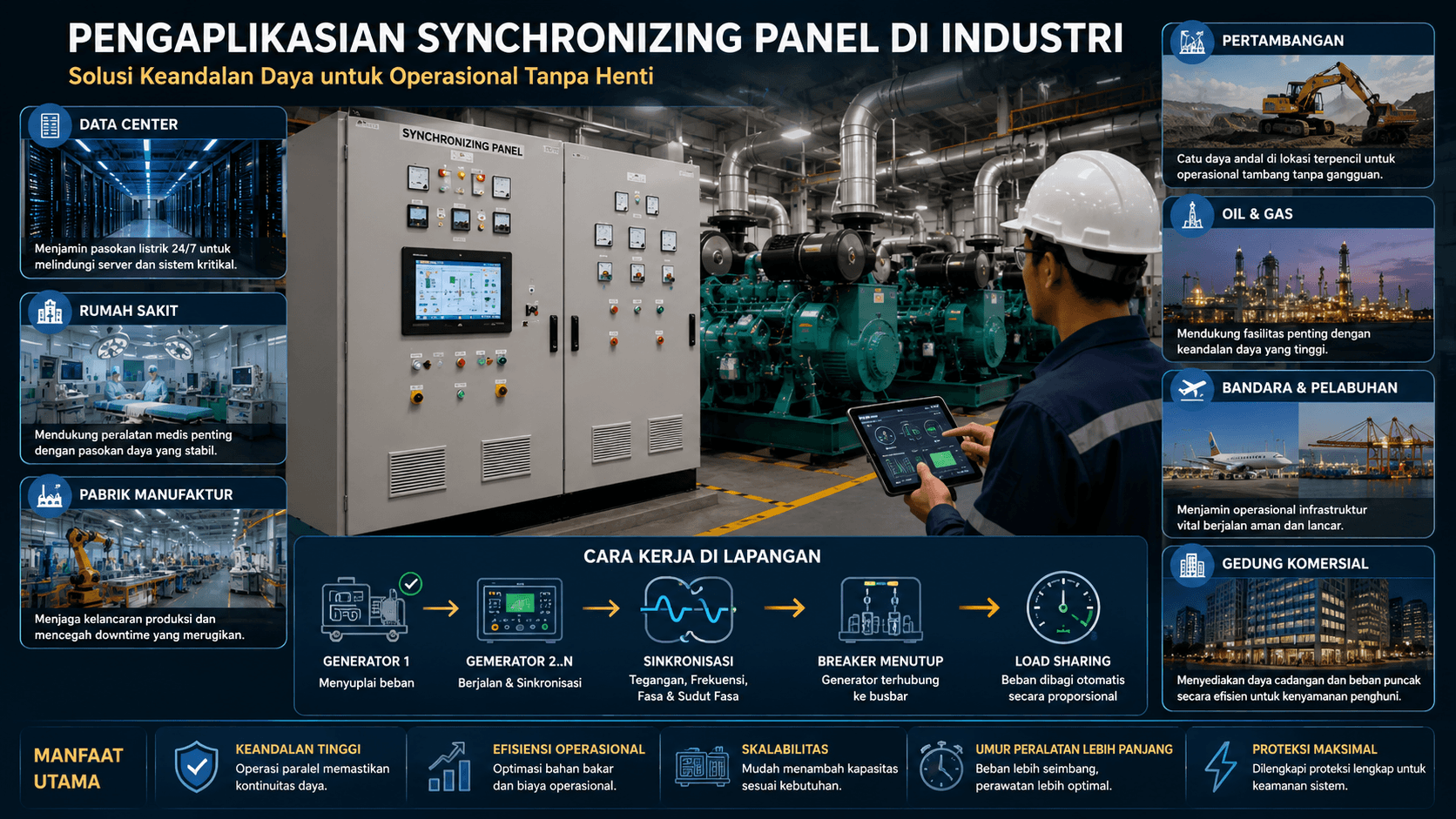 Pengaplikasian Synchronizing Panel di Industri