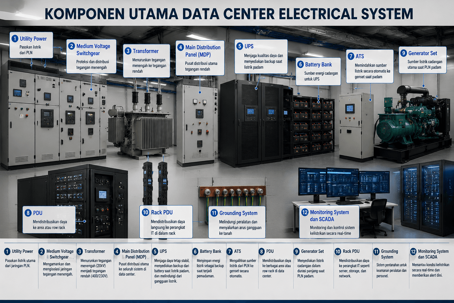 Komponen Utama Data Center Electrical System