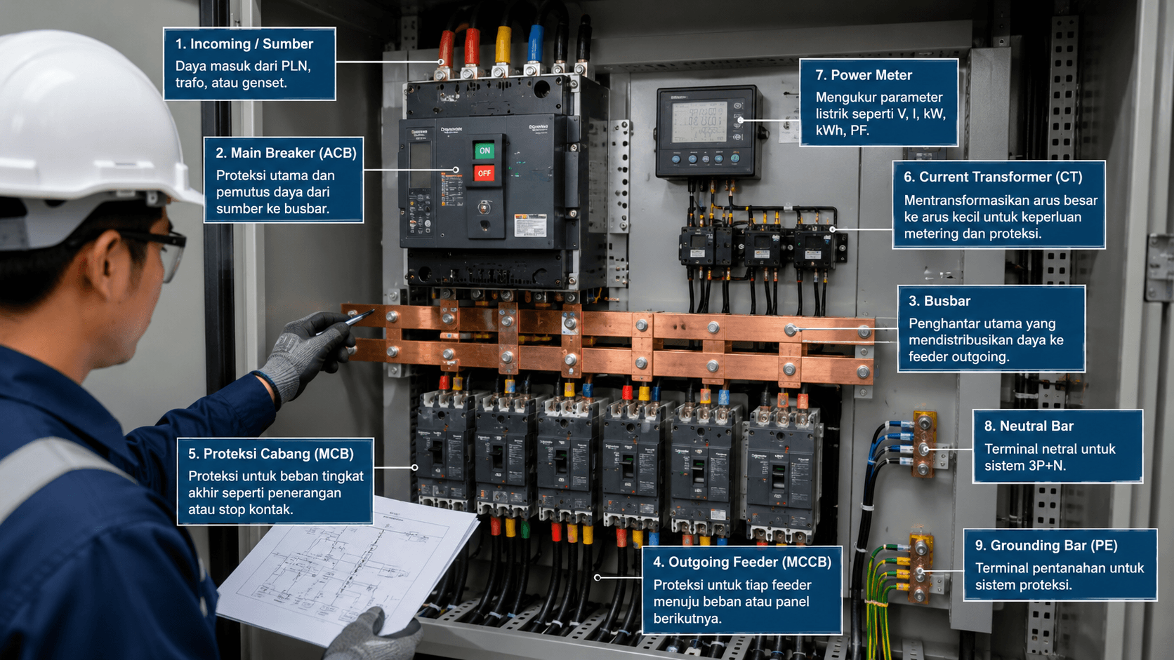 Komponen yang Perlu Dikenali dalam Single Line Panel