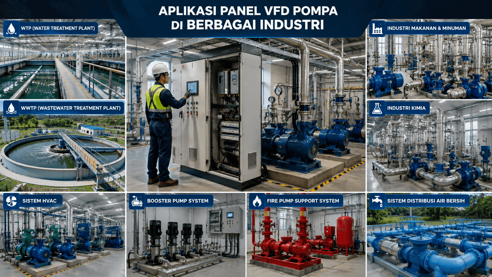 Aplikasi Panel VFD Pompa di Berbagai Industri