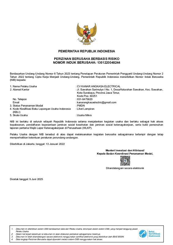 NIB (Nomor Induk Berusaha)